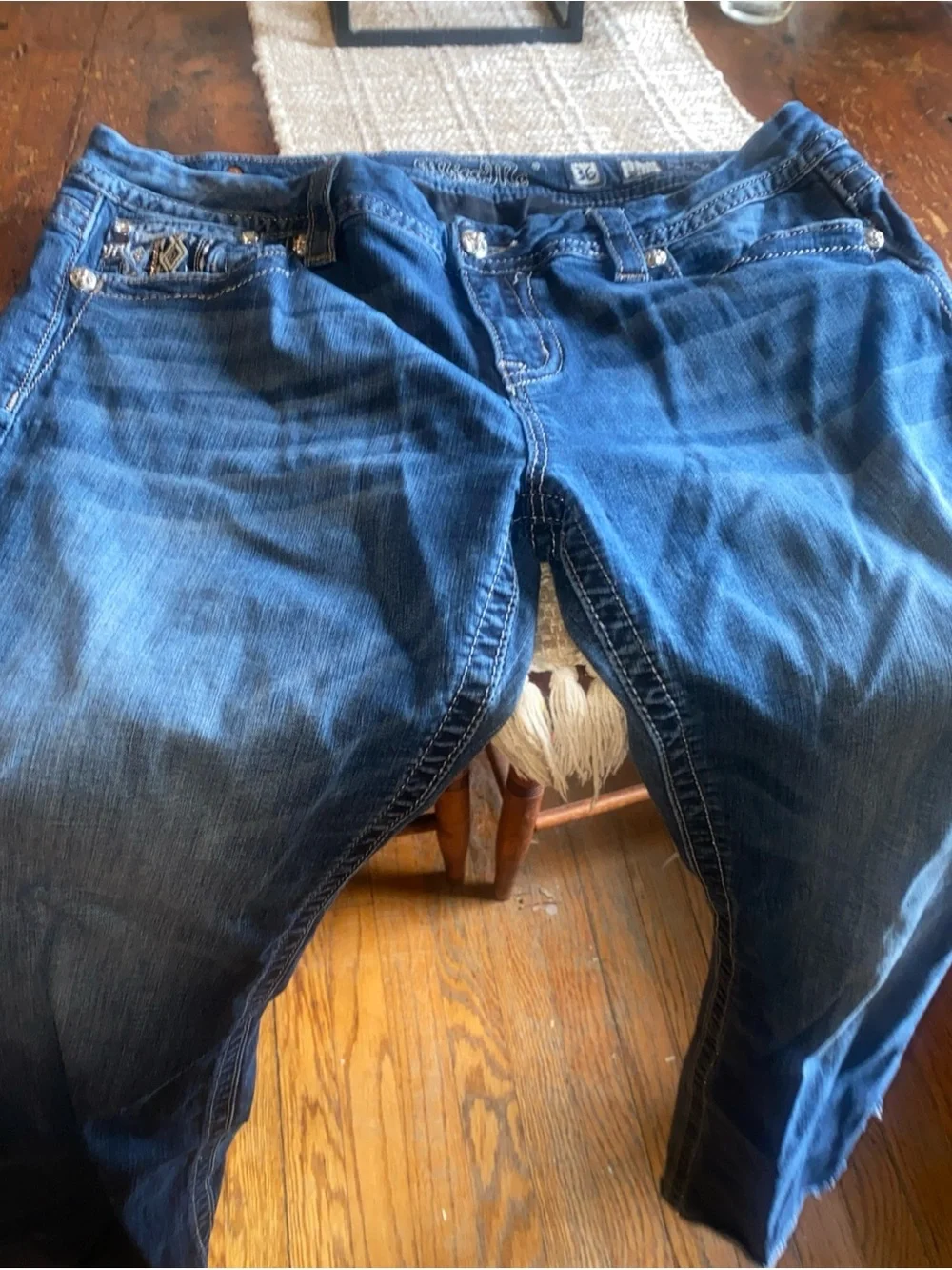 Miss Me Blue Embroidered Boyfriend Jeans